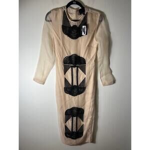 Julianna Bass NWT Elegant Black and Cream Dress